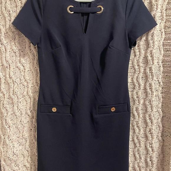 Tommy Hilfiger Dresses & Skirts - Tommy Hilfiger Dark Blue Mini Dress with Gold Accents
